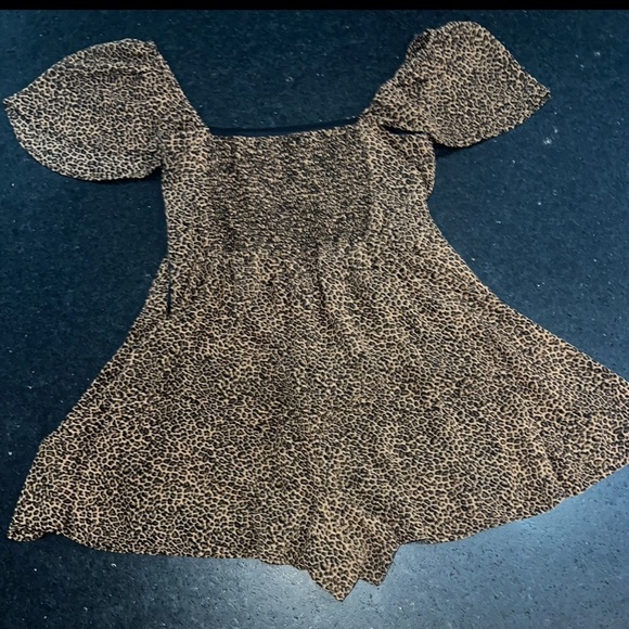 UEC SHOW ME YOUR MUMU Brown Black Lucky Leopard Kinsley Romper Lined Sz Med - Picture 6 of 13